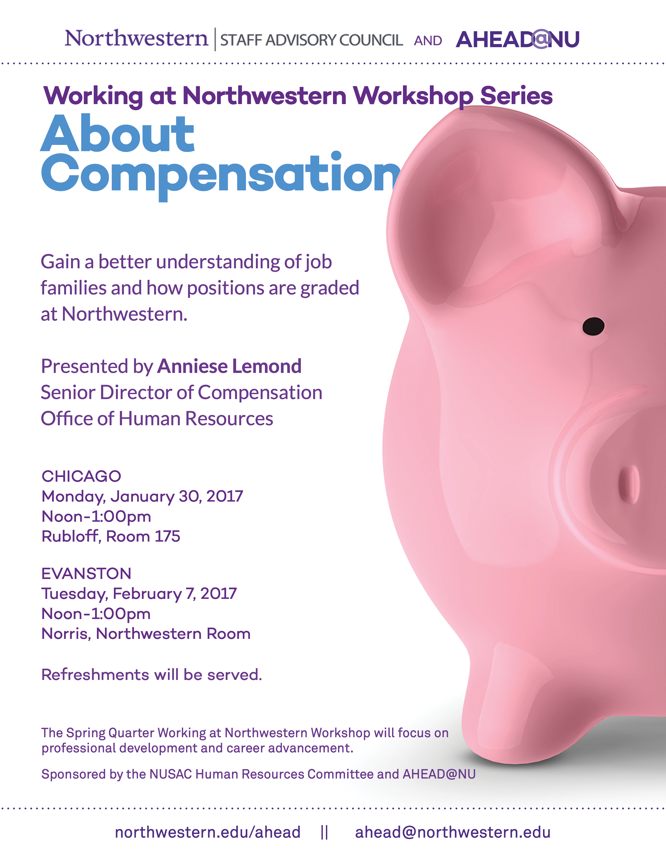 AHEAD/NUSAC flyer for HR event 2017