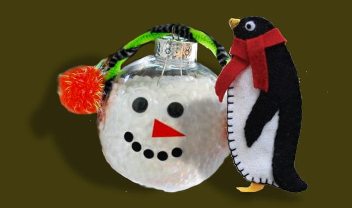 snowglobe and penguin craft